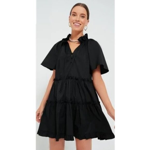 Tuckernuck Dresses & Skirts - Pomander Place by Tuckernuck Black Adeline Dress sz M NWT Mini Ruffle Tiered